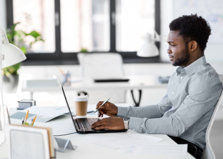 businessman sitting in office chair