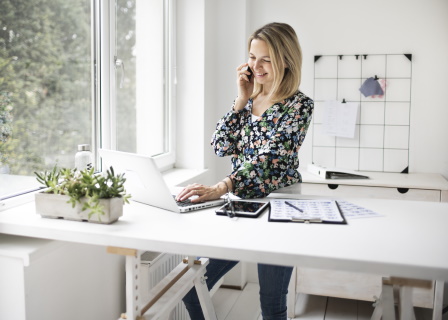 working with a standing desk