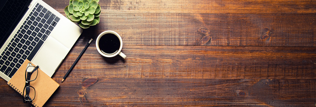 top of wood office desk