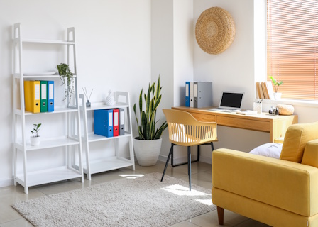 home office space with shelves home office space with shelves