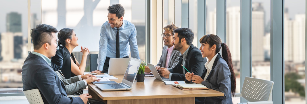 corporate meeting at conference table