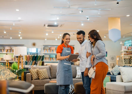 couple looking at furniture couple looking at furniture