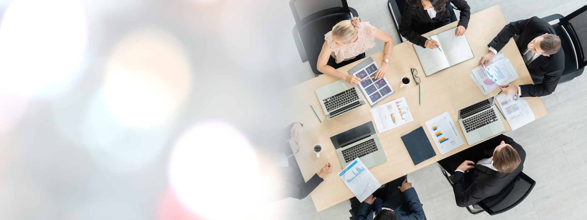 overhead shot of conference table